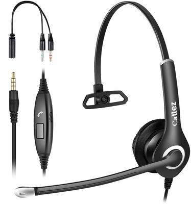 Callez austiņas vienam mobilajam tālrunim austiņas ar trokšņu slāpēšanas kreiso un labo skaļumu saderīgas ar piemērotas darbam tīmeklī no video Clear Super