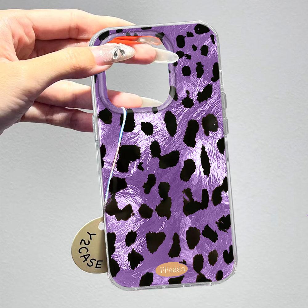 Schwarzes Leopardenmuster Mode INS Handyhülle für iphone 17 Air 16 15 14 13 11 12 Pro Max 7 8 Plus X XS XR SE 2022 2020 16e Hülle