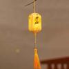 LED Bead Mid Autumn Lantern Sturdy Frame Glowing Holiday Lamp Printed Fabric Lantern  Culture Fans
