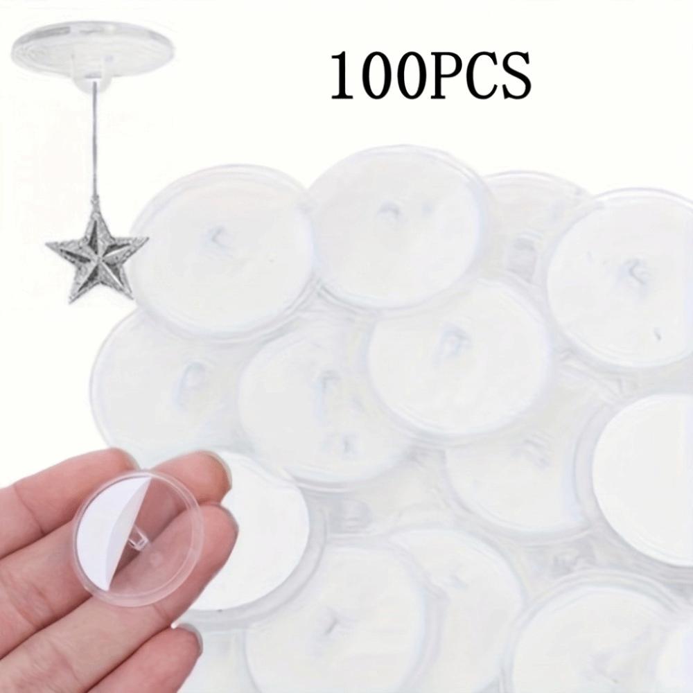 100Pcs Mark-Free Transparent Ceiling Hooks 22mm/30mm Wall Hooks  Christmas Banners