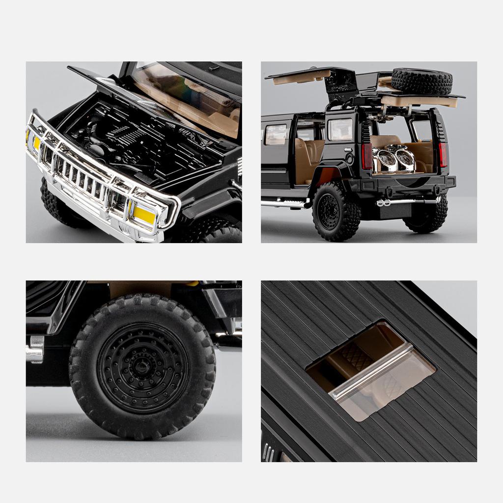 NEW 1/32 Hummer H2 Limousine Alloy Model Car Toy Diecasts Metal Casting Sound and Light Car Toys for Children Vehicle