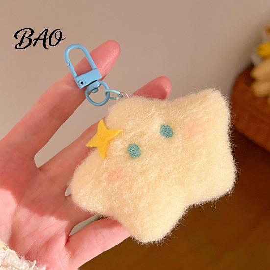 Soft Stuffed Star Bag Charms Moon Plush Pendant, Cute Keychain Charm Versatile Decorative Hangings for Purses with Lobster Clasp, Pendant Schoolbag