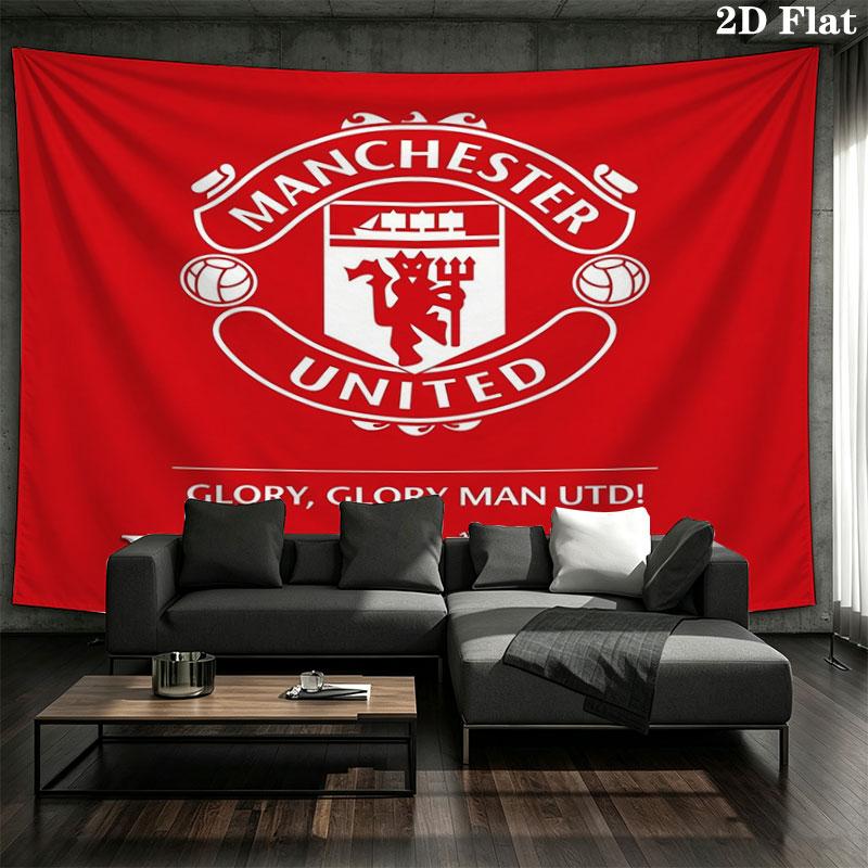 Manchester United F Custom Name Wall Tapestry Aesthetic Wall Hanging Printed Fabric Blanket Decorative Tapestries for Bedroom Living Room Home Decor