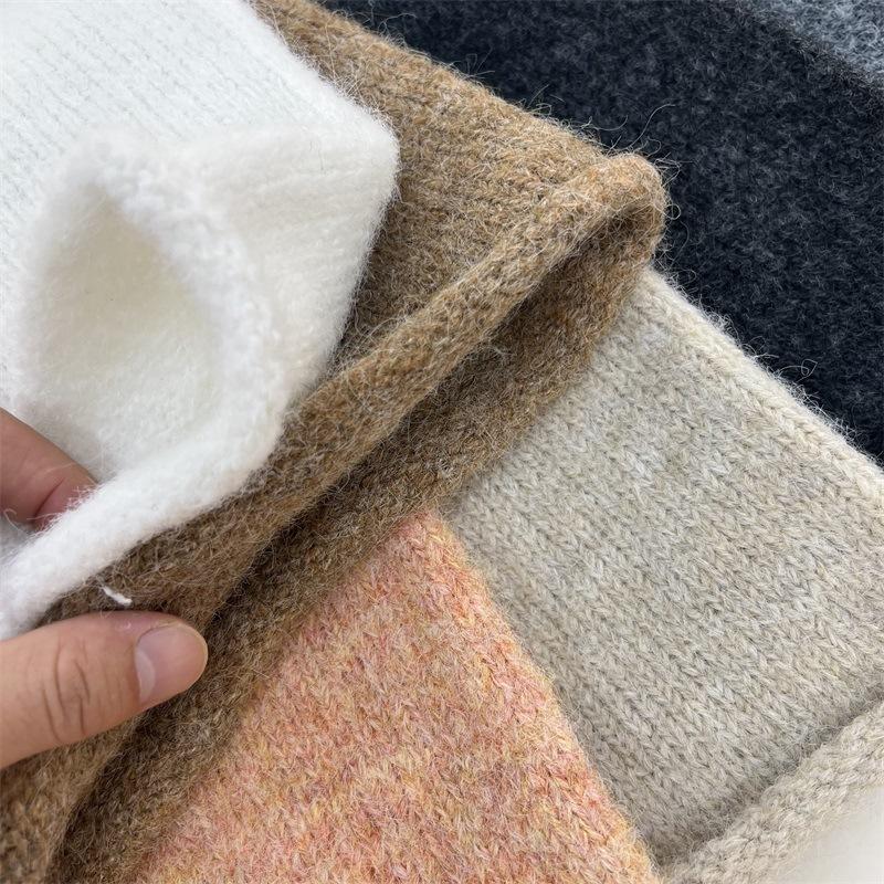 

Wool wool knitted stacking hat women s autumn and winter new fashion warm ear protection bag head confinement hat tide M（56-58cm） бордовий