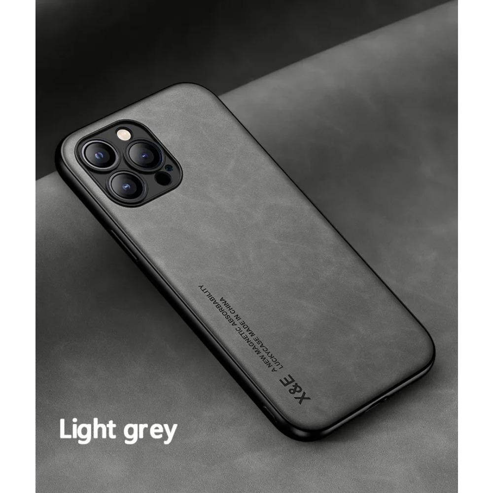 Eingebaute magnetische Autohülle für iPhone 15 Pro Max 14 Plus 13 12 Mini 11 Schutzhülle Halter Schutz Telefon Texturiert Business Vollschutz