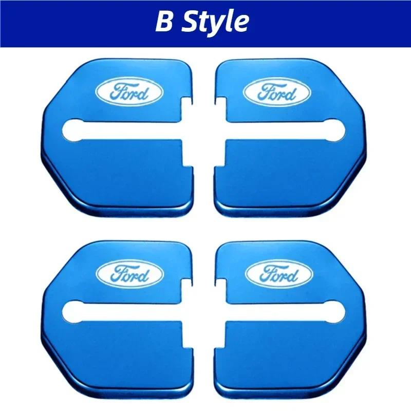 snpwz4 4Pcs Car Door Lock Logo Cover Decals for Ford Fiesta Focus Kuga Explorer Mondeo S-MAX Edge Taurus Territory Escort Escape