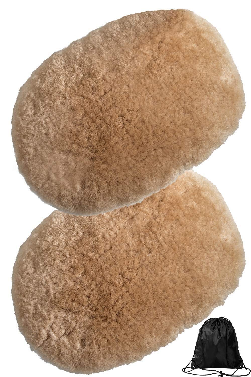 

Miya Набор для мойки автомобиля из австралийского мутона Профессиональная швабра-перчатка для мойки автомобиля, 2 шт., 100% шерсть, щетка, (Верблюд)