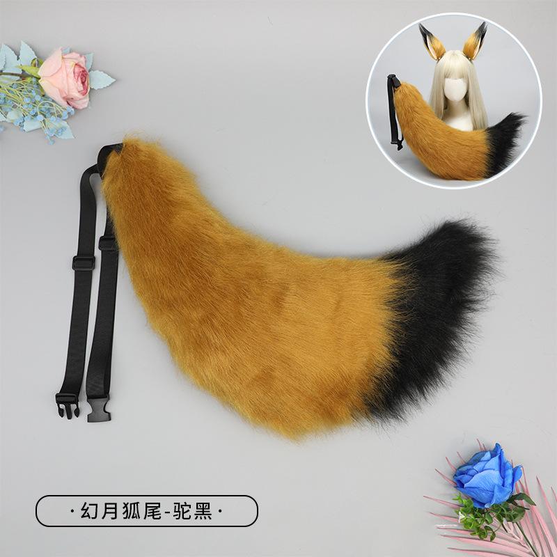 Accessori cosplay in peluche con orecchie e coda di animale grandi fatti a mano per dropshipping accessori coda di volpe coda di lupo