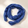 Solid Color Cylinder Magnetic Buckle Lazy Scarf Women Cotton Linen Texture Magnetic Neck Warmer Spring Autumn Versatile No-Tie Decorative Neck Gaiter