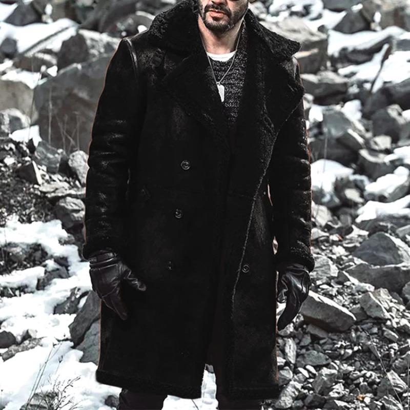 New European Version Fur Integrated Men's Thermal Coat Lamb Wool Imitation Leather Fleece Coat Order Surge