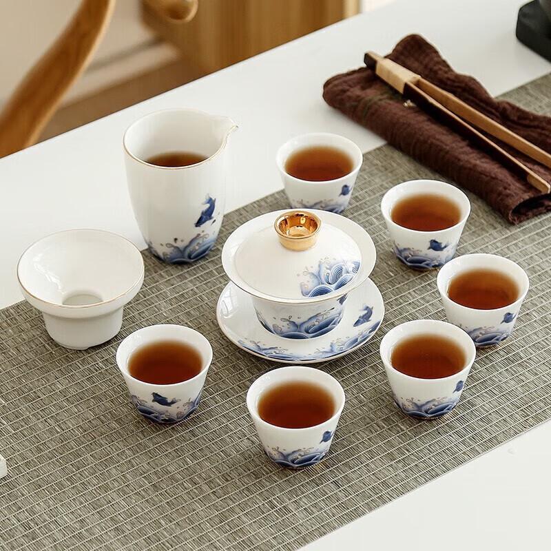 Changshengyuan Koi Ceramic Kung Fu Tea Set