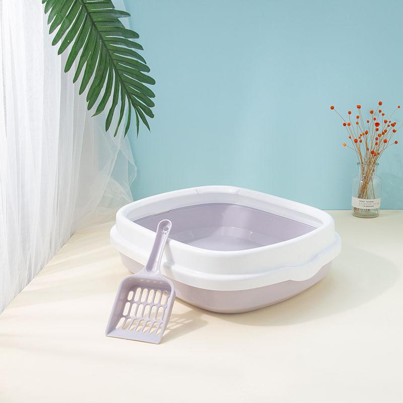 Large Extra-Thick Half-Enclosed Cat Litter Box Anti-Splash Cat Toilet for Cats Pet Supplies Easy Clean