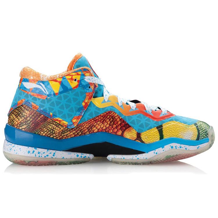 Li Ning WOW 3 Basketball Shoes Men's Mid top Yellow/Blue ABAK061-1