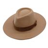 French Elegant Camel Big Wide Wool Panama Jazz Top Hat Women Autumn And Winter Internet Celebrity Foreign Trade Felt British Tide