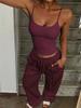 Summer Casual Vacation Camisole Sport Long Pants Set Women Summer Wear