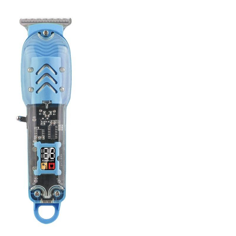 Tondeuse à cheveux professionnelle LCD rechargeable transparente rétro pour le rasage et la coupe
