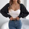 Women's Fashion Casual Solid Color Hollow Long Sleeve Shawl Sweater Jacket