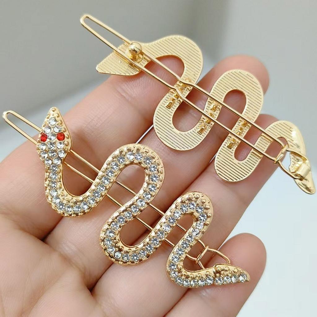 Luxurious Rhinestone Snake Hair Clip For Women With Unique Designs Elegant Hair Styling Accessories Side Clip Hair Pin