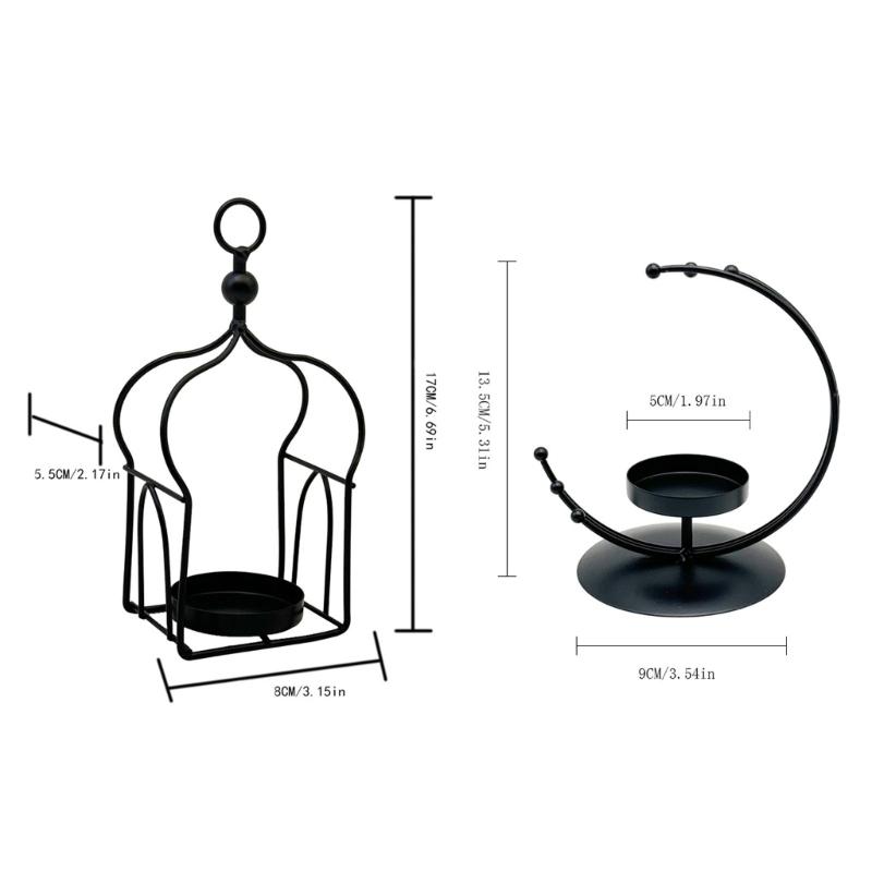 Hanging Metal Tealight Candle Holder for Eid Mubaraks Moon Shape Candle Stand Iron Lanterns for Home and Event Decors