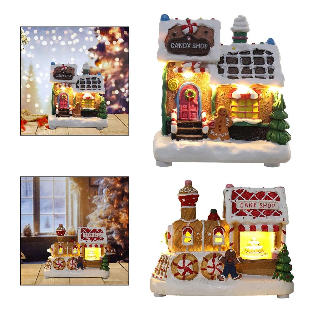 Lighted up Christmas Village House Home Livingroom LED Light Snow Village