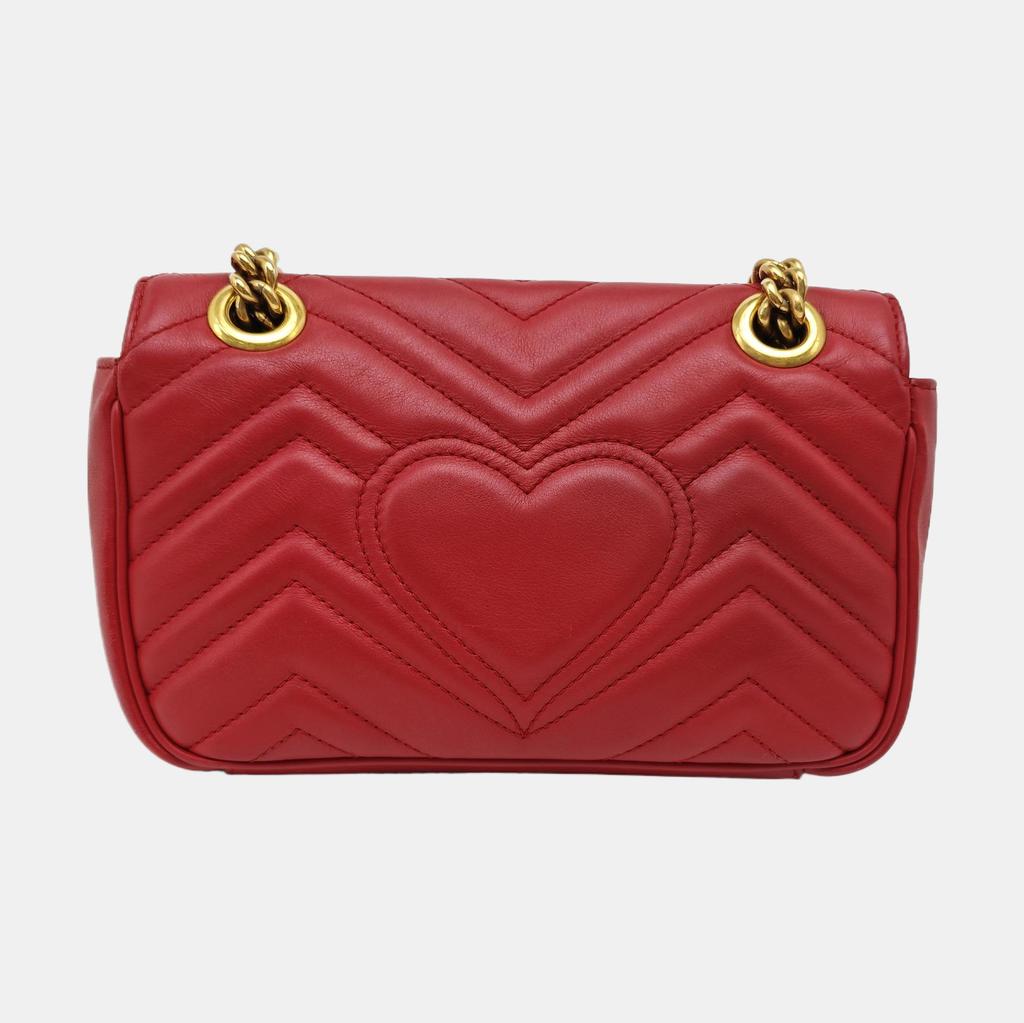 [Pre-Owned] Gucci GG Marmont Matelassé Mini Bag 'Red' - Good #8USYAQ