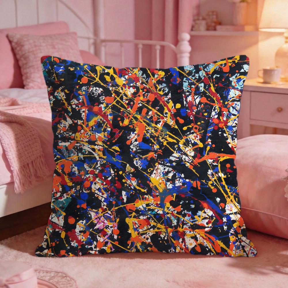 JJackson Pollock Art Cushion Cover Premium Comfort Reversible Pillow Cove Two In One Design For Any Room  Car Interior