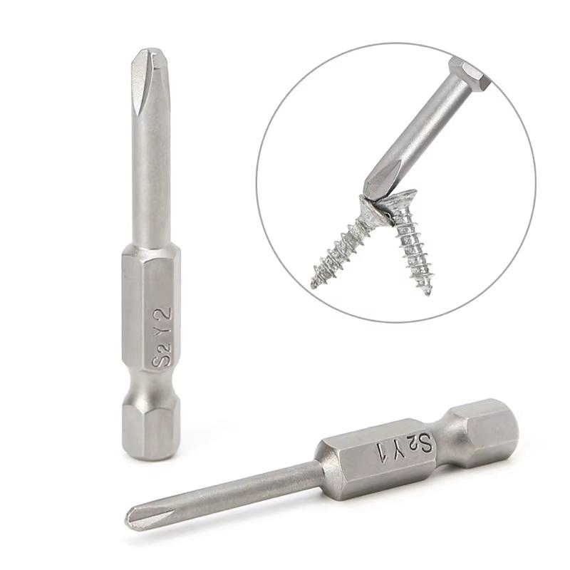Y Shaped Screwdriver Bits Set Magnetic 1/4” Hex Shank Y Tip Head Y1 Y2 50mm S2 Steel Screw Driver Bit Ratchet Wrench Hand Tools