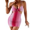 European and American New Swimsuit Female Sexy Babes Color Gradual Change Striped Hip Slim Slim Dress