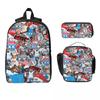 MGK Lost Americana Tour Merch Backpack Set for Kids Pencil Boxes Bookbag Sets with Lunch Box For School Students Daypack