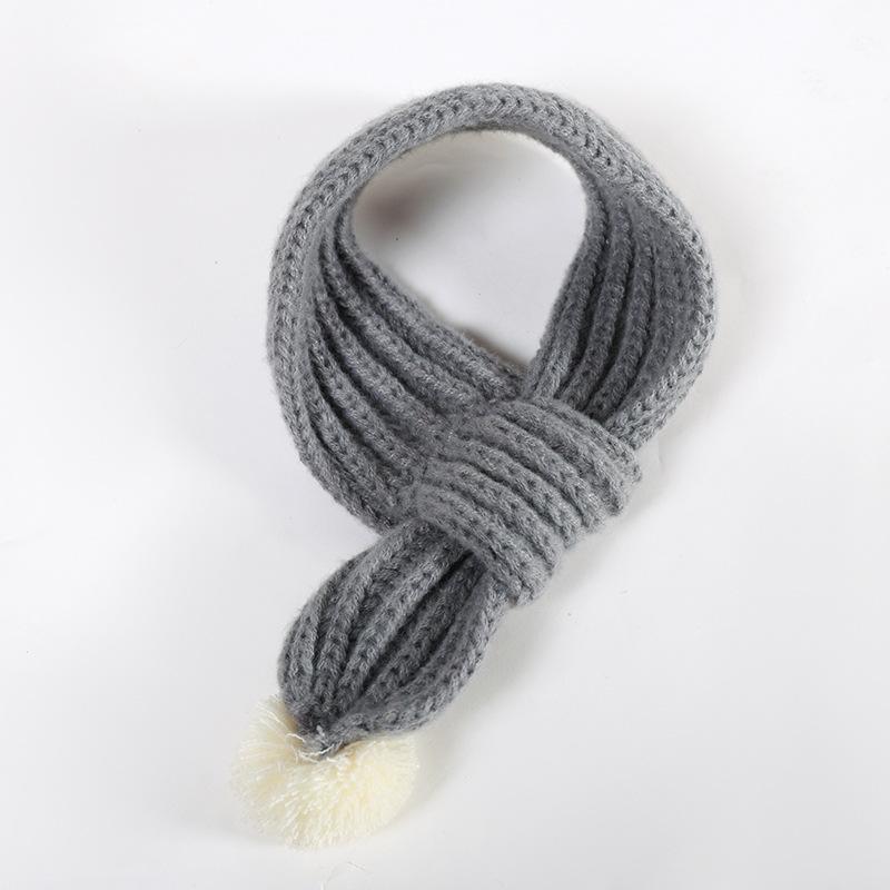 Winter Warm Knitted Scarf for Small Dog Neck Warmer Scarves with Pompom Ball Christmas New Year Festival Pet Puppy Cat Scarf