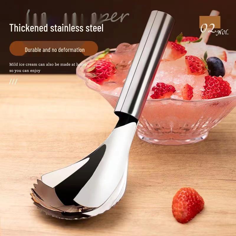 Multi-Functional Stainless Steel Ice Shaver & Pumpkin Scooper: Core Remover, Seed Extractor, Pulp Separator, Digging Ladle