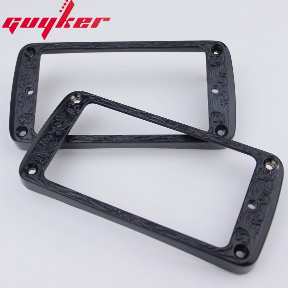 2Pcs Pickup Mounting Rings For Humbucker Metal Bridge And Neck Pickups Cover Frame Curved Set With Lp Electric Guitar
