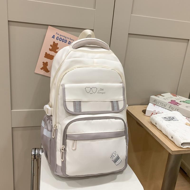 Stylish New College Student Backpack, Simple High-value Backpack, Girls' Large-capacity Junior High School Student Schoolbag