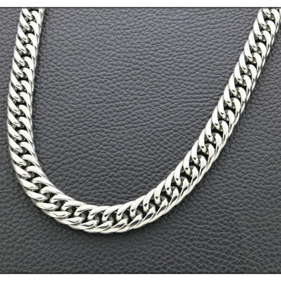 Unisex Titanium Steel Punk Hip-Hop Double Buckle Whip Chain Necklace