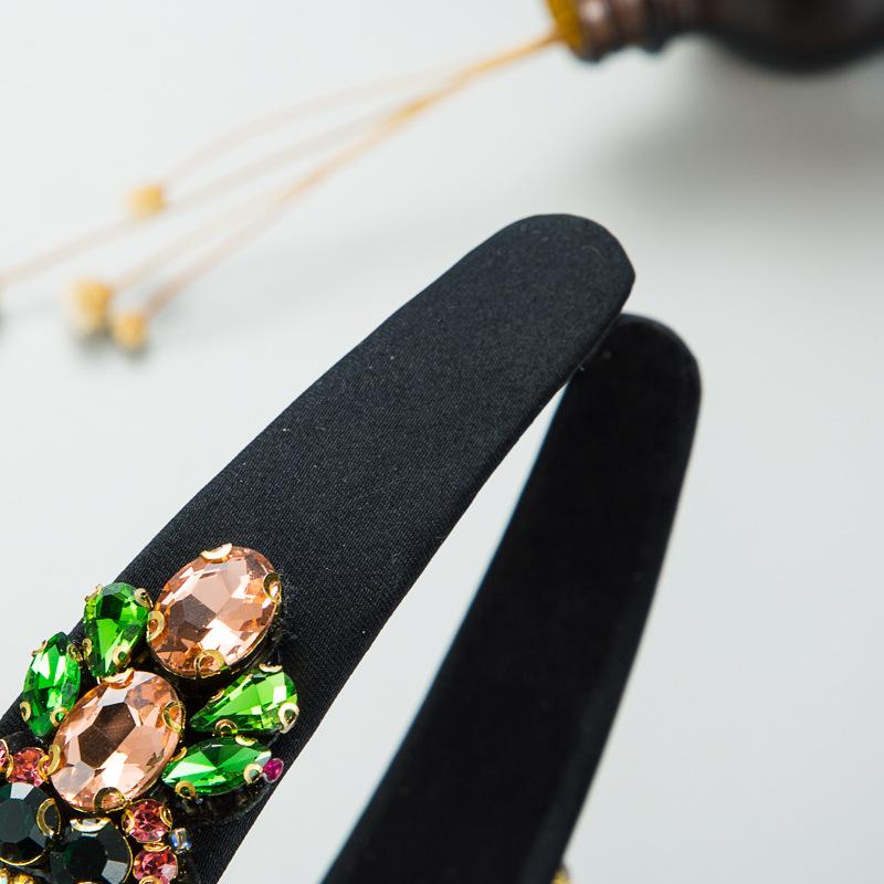 Haarband für Damen, Barock, Retro, übertrieben, farbiges Glas, Kristall, Blume, Persönlichkeit, Super-Flash-Kopfbedeckung