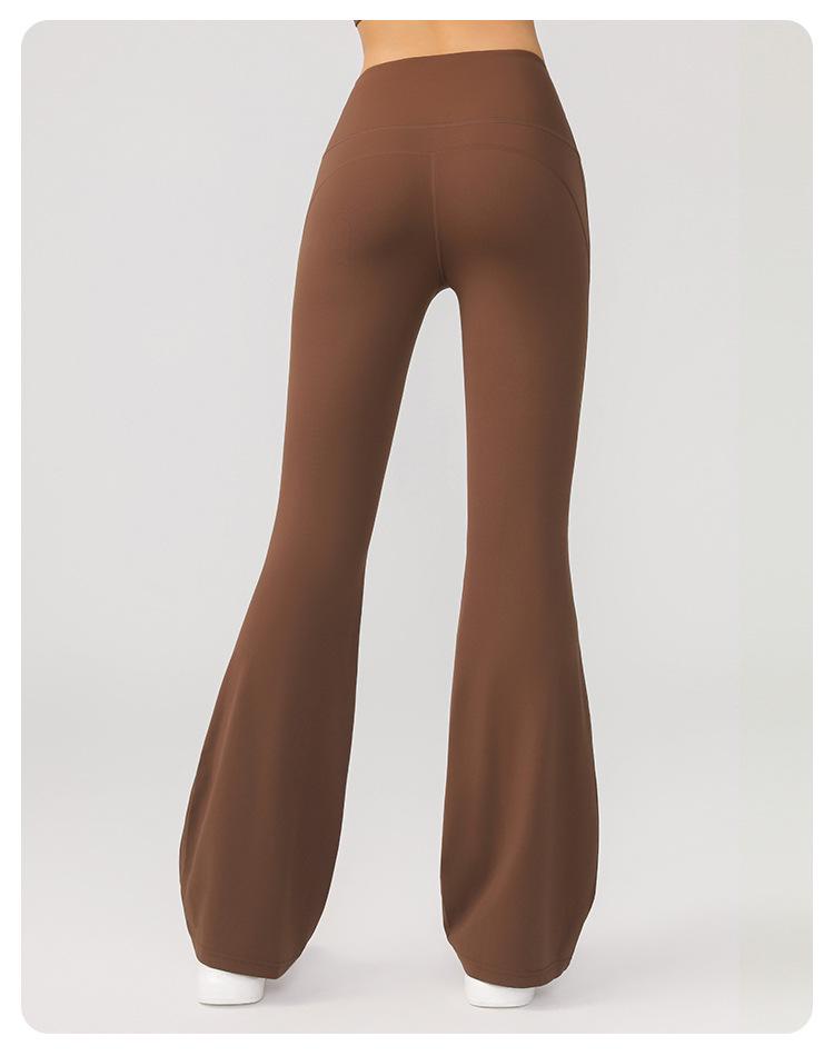 Women's High Waist Hip-Lifting Flare Yoga Pants - Professional Nude Feel, No T, Micro Flare Design for Fitness and Sports.