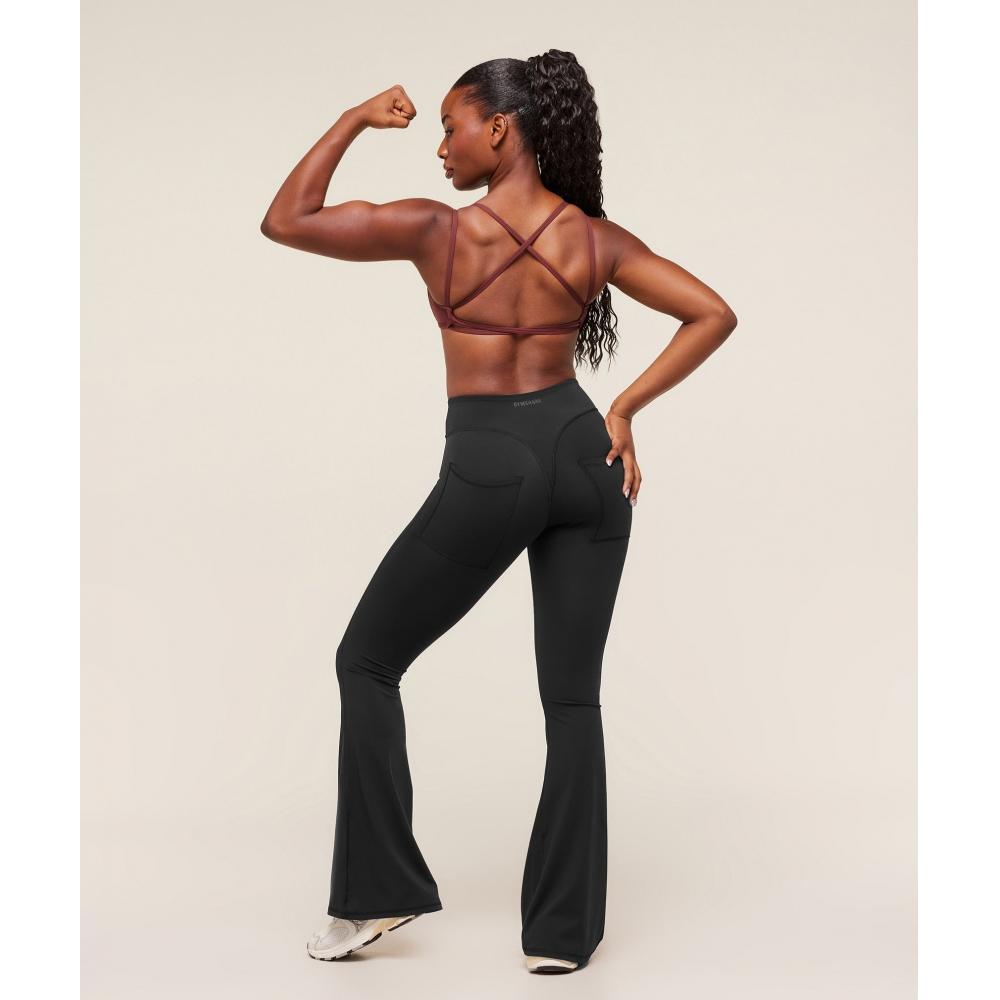 Gymshark Back Gains Sports Bra Burgundy Brown B8a5u Rbqv