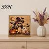 Unique Birthday Gifts for Her Ghost Faux Pearl Art DIY Kit with Frame, Halloween Cat Painting Craft Adults And Teens Kit, 3D Witch Pumpkin Adults,