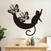 Black Moon Cat Wall Stickers Stars Home Bedroom Decor Peel and Stick Wall Art Removable Vinyl Decals for Room Beautification