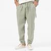 Summer Men's Hip-hop Breathable Cotton Linen Trousers Solid White Black Green Loose Casual Sports Pants
