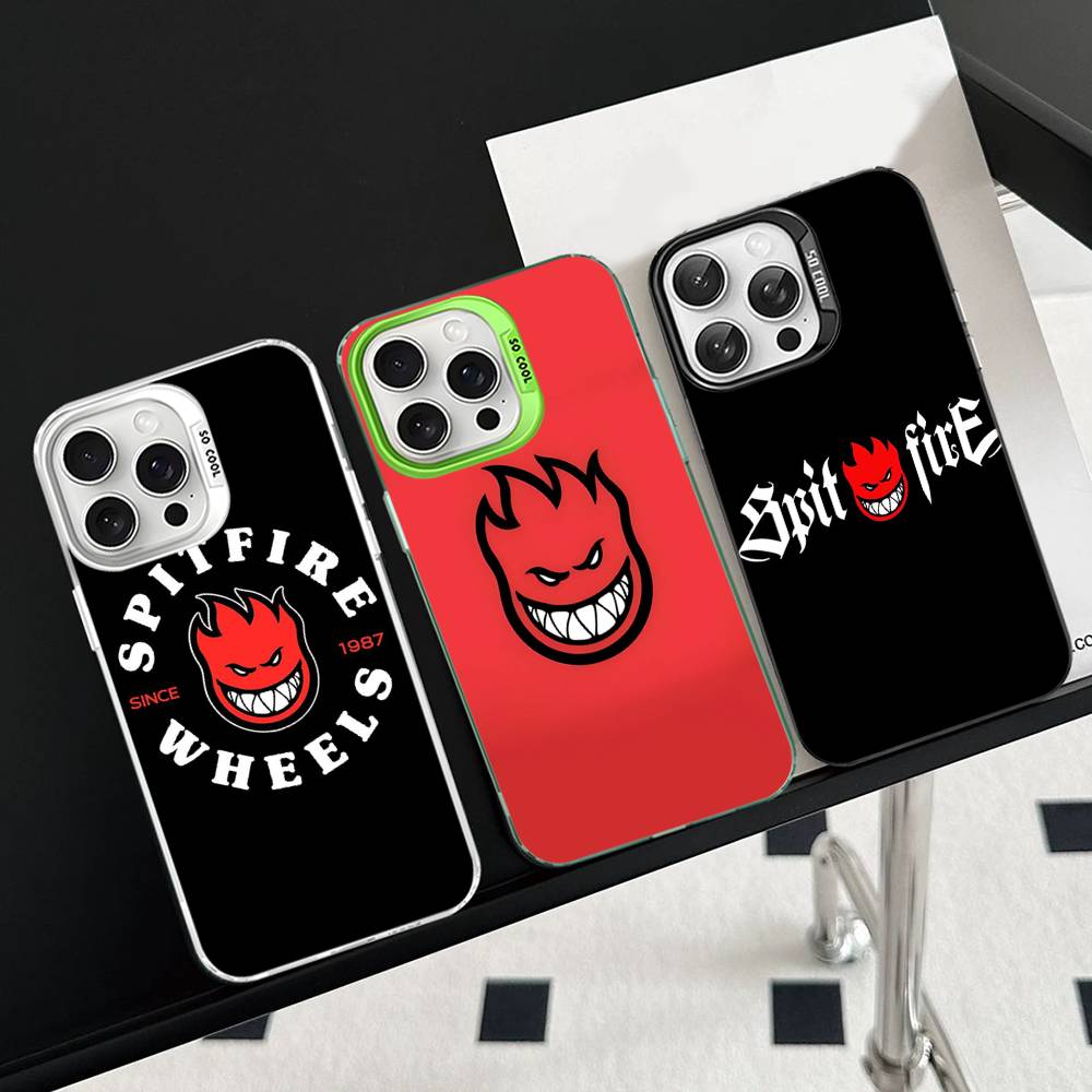 S-Spit F-Fires Logo Phone Case For iPhone 16 15 14 13 12 11 Pro Max 17 Plus Colorful Cover