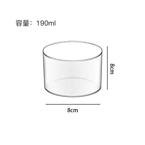 Heat-resistant glass pudding cups, 190ml capacity, reusable, round, for pudding, jelly, and other sweets. Perfect for DIY baking and home use. Set of