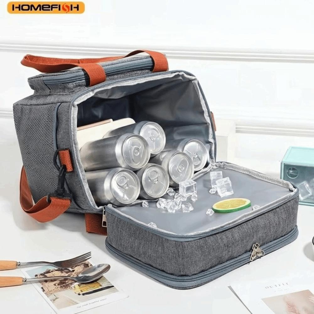 Leakproof Insulated Lunch Bag Lightweight Insulation Shoulder Bag Portable Food Storage Bag School
