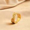 Adjustable Angel Wings Ring for Women, 18K Gold Plated Stainless Steel Wrap Bypass Band, Waterproof Jewelry