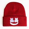 New Hip-Hop Ski Hat with Smiley Face and Marshmallow Embroidery Knit Hat Marshmello Woolen Beanie Hat