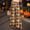 Women's Casual Wide Leg Pants Stretch Belt Pocket  Print Adjustable Tie Pants