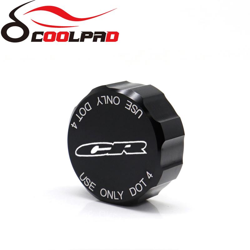

Front Rear Brake Reservoir Cover For HONDA CR 250R 125R 85R 80R 500R CR250R CR85R CR80R Motorcycle Brake Pump Oil Fluid Caps CNC Rear Black