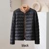 Women's Lightweight Down Jacket, Short Wave Pattern, Convertible Round/V-Neck, Warm for Autumn/Winter
