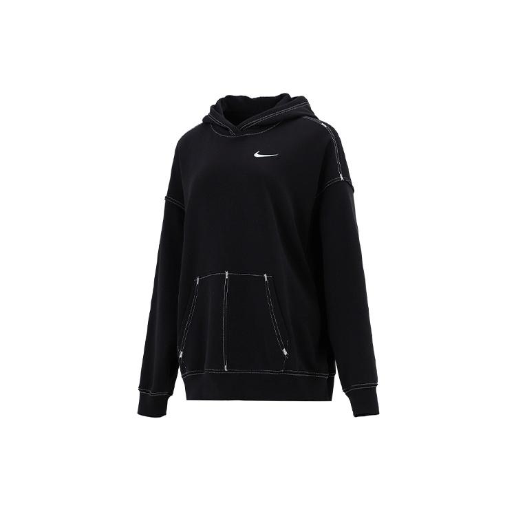 (WMNS) Nike Embroidered Logo Loose Hoodie Black Women s DM6202-010 M
