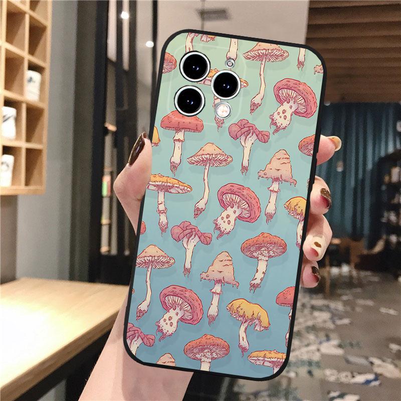 Phone Case For Iphone 14 Pro Max 13 12 11 Pro Max Xs Xr X 12mini 14 Plus Se Mushrooms Art Case Funda